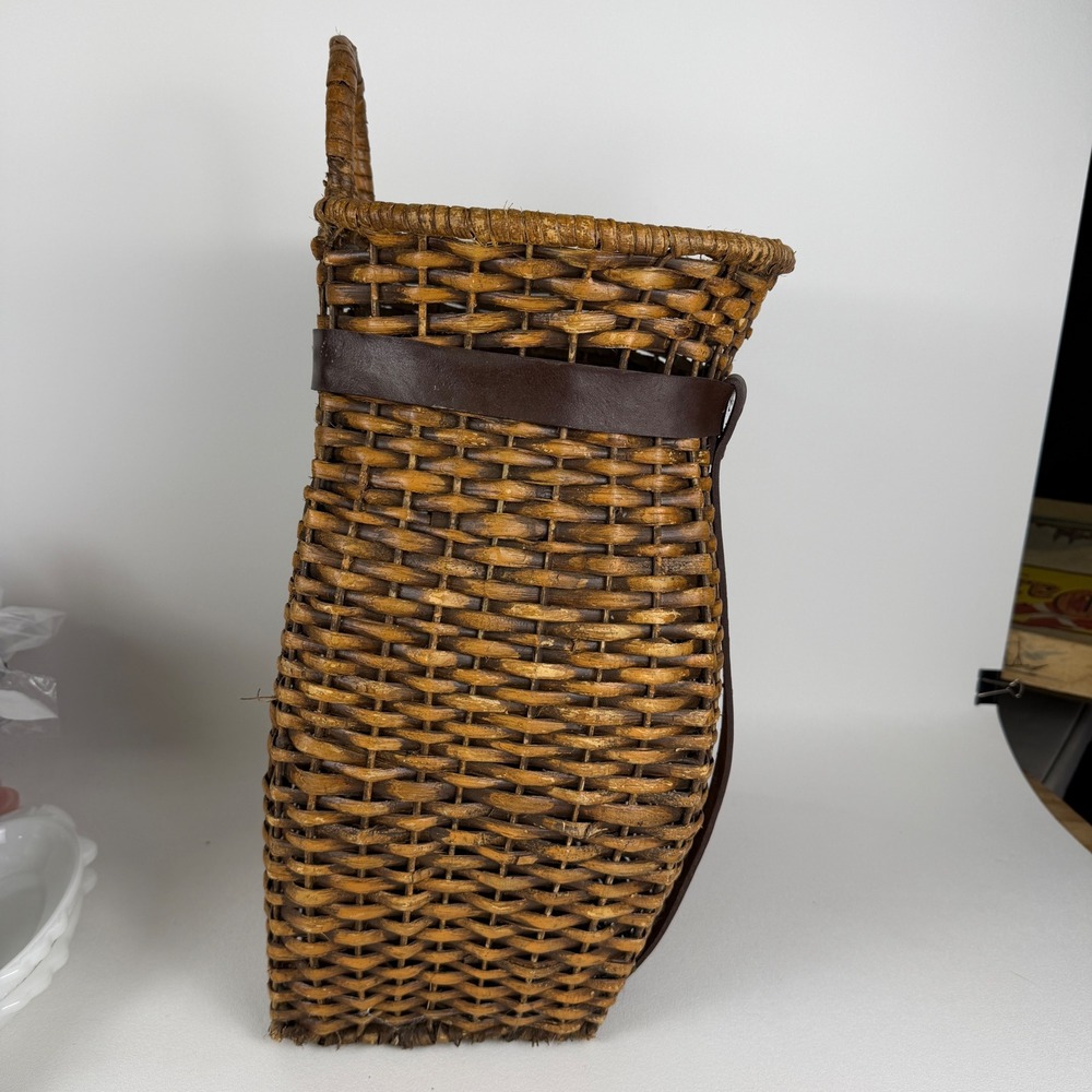 Vtg/antique Adirondack Trapper Pack Basket Woven Rustic Lodge Decor 16" - Picture 4 of 16